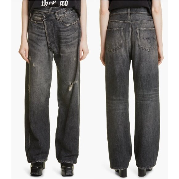 R13 Denim - R13 Wide Leg Cross Over Jeans Size 29 NWT